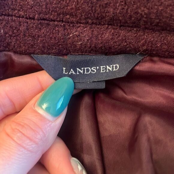 Lands' End Women's Brown Wool Blend Button Front Coat - Picture 11 of 12